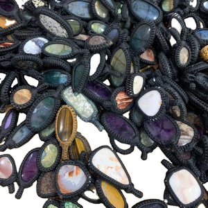 Venta al por Mayor de 1 kg de Colgantes de Macramé con Piedras Preciosas Naturales Mixtas, Joyería Unisex Hecha a Mano, Lote al por Mayor - Product Image 5