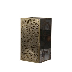 Wholesale Brass Antique Metal Glass <b>Hurricane</b> <b>Candle</b> Holder Tabletop Vase for Home and Events Decorations - Product Image 4