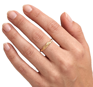 Anillo de Oro Sólido 14K 18K con Diseño de Hoja y Diamantes Redondos de Laboratorio al por Mayor, Anillo de Banda Pavé Inspirado en la Naturaleza, Anillo Minimalista Apilable - Product Image 5