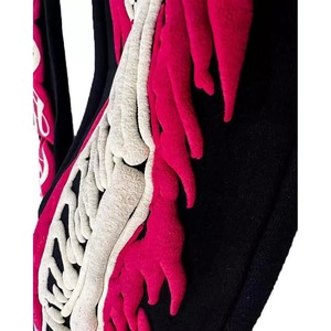 Pantalones Góticos Negros para Hombre con Bordado de Esqueleto y Llamas Rojas, Cintura Elástica con Cordón, Estilo Casual - Product Image 4