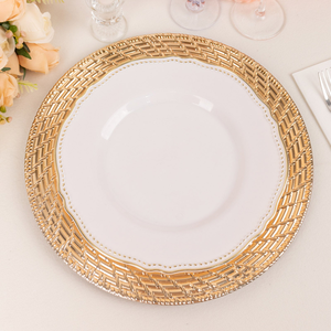 Assiette de présentation dorée à texture tressée, motif élégant en nattes, pour un service de table décoratif - Product Image 5