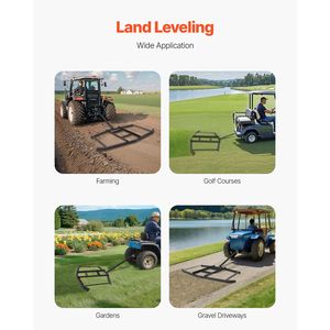 Arado de Arrastre de Acero Q235 de 74 Pulgadas de Ancho con Barras Ajustables y Soportes de Enganche para Remolques de Motocicletas y Cuatrimotos de 50 Pulgadas - Product Image 4