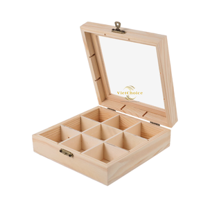 Boîte à bijoux en bois naturel artisanale avec couvercle, design rectangulaire classique personnalisé, organisateur de rangement à charnières pour usage domestique - Product Image 5