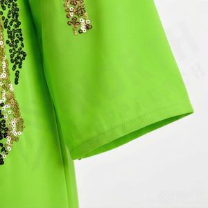 Vestido Abaya de poliéster con bordado floral de talla grande, elegante, informal, holgado, de lujo, para fiestas y eventos nocturnos, para mujeres musulmanas. - Product Image 5