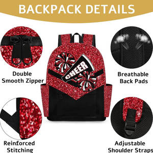 Mochila Deportiva de Alta Calidad para Animadoras Escolares Universitarias, con Lentejuelas, Personalizable con Logotipo Bordado - Product Image 2