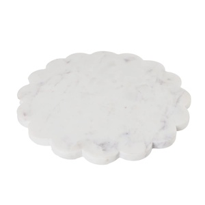 Round Marble and Wood Trivet Heat Resistant Serving Base Natural Stone <b>Table</b> <b>Protector</b> dual material wooden base marble top - Product Image 4