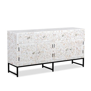 Meuble de salon en panneaux de particules avec incrustation de nacre de qualité supérieure, fait main, avec 5+ tiroirs et étagères, design moderne - Product Image 2