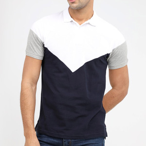 Lightweight Breathable Soft Cotton Made Casual Wear Polo T <b>Shirts</b> Contrast Color Blocked Short Sleeve Knitted Collar <b>Men's</b> Polo - Product Image 1
