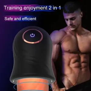 NBQ I501 Glans pijat pelatihan Vibrator dengan 12 Kecepatan getaran USB isi ulang listrik pria masturbasi Cup mainan seks