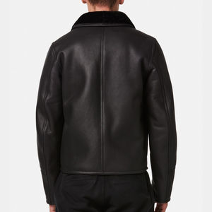 Veste bomber en cuir pour homme de très haute qualité, veste bomber classique de qualité supérieure, en véritable peau de mouton - Product Image 6