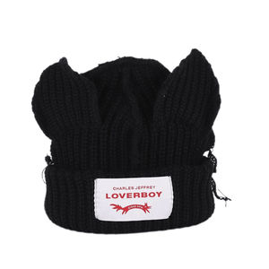 Bonnet en tricot personnalisé pour femme, chaud, respirant, imperméable, avec patch logo en laine douce à 100 %, pour un usage quotidien - Product Image 4