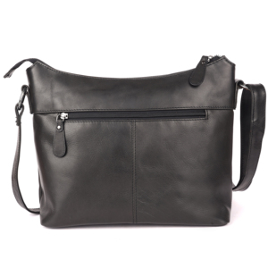 Bolso Bandolera de Cuero Genuino de Diseño Premium, Unisex, Negro, con Cierre de Cremallera y Broche, Estilo Clásico y Duradero para Uso Diario - Product Image 6
