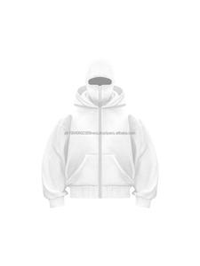 Nouveau sweat à capuche oversize d'hiver avec logo personnalisé, fermeture éclair, masque ninja, double capuche, cagoule unie pour hommes et femmes - Product Image 2