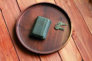 Bandeja Redonda de Madera de Nogal Sólido para Servir, Moderna, para el Hogar y la Oficina, Portátil, Ecológica, Organizador de Almacenamiento de Alimentos de un Solo Nivel - Product Image 2