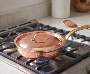 Handmade Copper Sauce <b>Pan</b> With Stainless Steel Lining <b>And</b> Zinc Alloy Handle Classic Design For Gas <b>And</b> Induction Cooker - Product Image 6