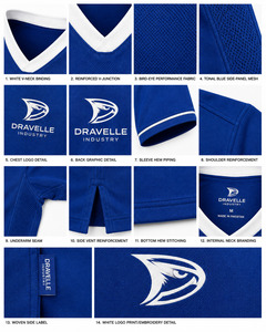Chemise d'entraînement d'arts martiaux bleue à col en V pour homme, best-seller, respirante, en polyester, uniforme pour la pratique du karaté et du taekwondo - Product Image 6