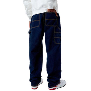 Pantalon cargo en jean délavé foncé pour homme, coupe ample, poids moyen, 100 % coton, style décontracté, idéal pour l'automne – Vente en gros sur mesure - Product Image 2