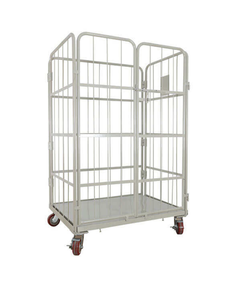 Two Deck Roll Container Heavy Duty Mobile Roll Cage Trolley 200KG Load Warehouse Storage <b>Cart</b> Steel Wire Mesh - Product Image 2