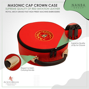 Masonic Royal Arch Past Grand High Priest PGHP Crown Cap Case Red Lightweight Zipper Closure | <b>Hat</b> Carrying <b>Bag</b> - Product Image 4