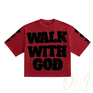 Camiseta Oversize Cristiana Urbana Walk God, Fabricación OEM de Primera Calidad, al Mejor Precio, Elegante, Ecológica y Transpirable - Product Image 4