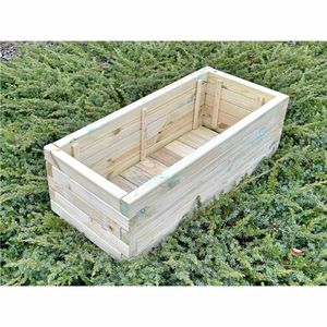 Jardinera de Madera Rústica para Ventana, Kit de Jardín de Hierbas para Interiores, Maceta Rectangular Decorativa de Madera con Revestimiento de Plástico y Bandeja de Drenaje - Product Image 2