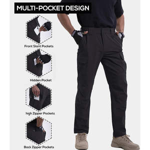 Pantalon softshell d'hiver imprimé pour homme, grande taille, doublé polaire, imperméable, coupe-vent, respirant, thermique, fermeture éclair, randonnée en plein air, ski - Product Image 3