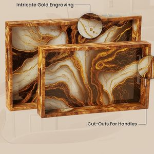 Bandeja de resina epoxi duradera de alta calidad de Gani Craft Impex con diseño artificial para regalos de bodas y festividades - Product Image 4