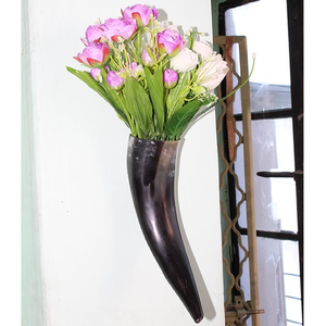 Juego de Jarrones de Flores de Cuerno de Búfalo Rústico Antiguo de Primera Calidad, Hechos a Mano, para Decoración de Pared de Boda, Dos Tamaños, Material de Resina - Product Image 1