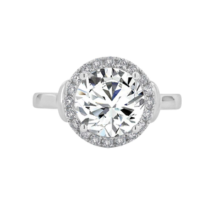 Bague en diamant certifiée IGI, 1,50 ct, taille brillant ronde, couleur F, clarté VS1, style halo, bague solitaire en or blanc 10 carats - Product Image 1