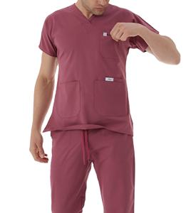 Conjunto de uniforme médico con logotipo personalizado para hombre, ropa médica de manga corta con cuello en V, ropa de enfermería para Hospital, médico, clínica, con bolsillos - Product Image 1
