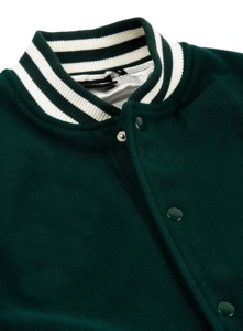 แจ็คเก็ตเบสบอลขนสัตว์คุณภาพสูง แขนหนังแท้แบบกลับด้านได้ พร้อมงานปัก ขายส่งสำหรับแจ็คเก็ตวาร์ซิตี้ฤดูหนาว - Product Image 4