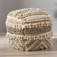 Poufs pouf de console d'incrustation d'os ronds de luxe pour le salon poufs extérieurs pouf Boho marocain pouf avec la couleur différente