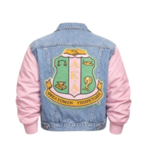 Chaqueta Bomber de Mezclilla Azul para Mujer con Mangas Rosa en Contraste, Ropa Casual de Calle, Prenda Exterior de Moda, Bordado Personalizado, Venta al Por Mayor - Product Image 4