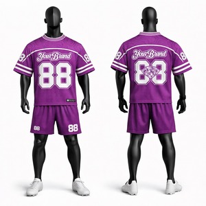 Conjunto de Camiseta y Pantalones Cortos de Fútbol Americano Más Vendido, Uniforme Deportivo Transpirable, Ropa de Equipo Personalizada para Entrenamientos y Partidos - Product Image 1