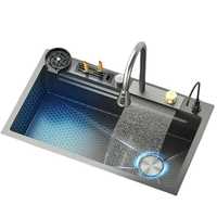 Robinet de cuisine intelligent en acier inoxydable pour évier, eau chaude et froide, avec douchette extractible