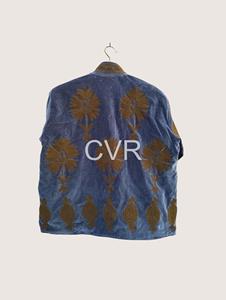Manteau en velours à col mandarin, manches longues, motif floral brodé à la main, vêtement d'extérieur d'automne, style décontracté pour femmes adultes - Product Image 2