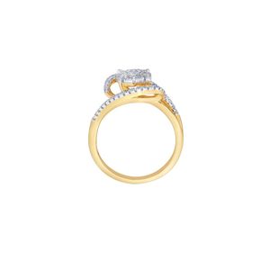 Bague de mariage pour femme en or jaune 14 carats avec diamants de laboratoire, motif tourbillon pavé, coupe brillante, vente en gros - Product Image 3