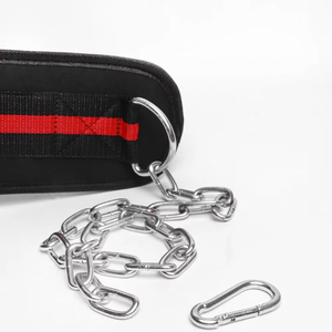 Cinturón de Neopreno con Soporte Lumbar Reforzado y Cierre de Hebilla para Dips con Peso y Calistenia, Negro/Rojo, Cinturones de Levantamiento de Pesas - Geo Brother Co - Product Image 4