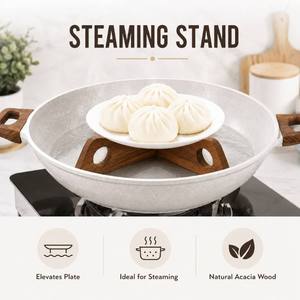 Smart Wooden Handcrafted Acacia Wood Detachable Trivet for Hot Pots & Pans, Wooden <b>Table</b> Heat <b>Protector</b> Stand - Product Image 4