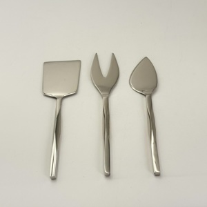 Juego de 3 utensilios para queso de acero inoxidable, cuchillo para queso hecho a mano, rebanador de queso con mango retorcido para servir queso - Product Image 1