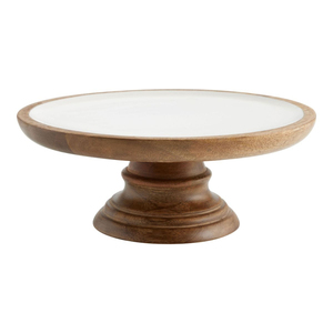 Base para Pastel Hecha a Mano con Madera de Mango y Pedestal Redondo Blanco para Bodas, Fiestas y Decoración Profesional de Pastelería - Product Image 5