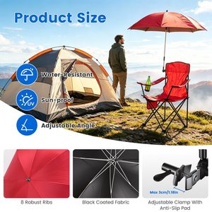 Sedia da campeggio portatile in alluminio con ombrellone rimovibile (42,13 pollici) - Supporta 150 kg per picnic - Product Image 6
