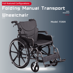 Fauteuil roulant manuel de transport de 20 pouces avec roues arrière à dégagement rapide de 24 pouces, freins à main avant et arrière verrouillables, conception pliable Nanomete - Product Image 2