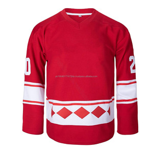 Maillots de hockey sur glace professionnels en gros, respirants, en coton/fibre de bambou, logo/couleur personnalisables, vêtements de sport unisexes pour adultes - Product Image 1