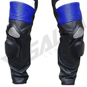 Traje de Motociclismo de Cuero para Hombre, Manga Larga, Salva Leather, Azul y Negro, Cortavientos, Protección Completa, de Una Pieza, 220g - Product Image 6