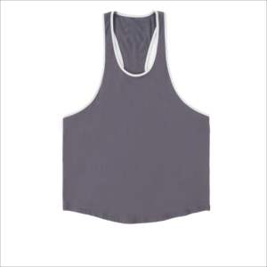 เสื้อกล้ามคอวีผู้ชาย ผ้าโพลีเอสเตอร์ถัก 100% สีพื้น สปอร์ต แคชชวล แขนกุด ทรงเข้ารูป ระบายอากาศ แห้งเร็ว - Product Image 4