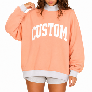 เสื้อสเวตเชิ้ตโอเวอร์ไซส์คอเต่า แขนยาว สีพื้น ดีไซน์ใหม่ สำหรับผู้หญิง ผลิตจากวัสดุรักษ์โลก เหมาะสำหรับสตรีทแวร์ - Product Image 1