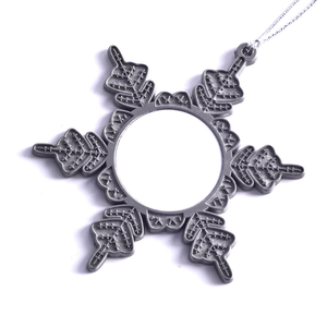 Adornos Navideños Personalizados de Metal para Sublimación, Copos de Nieve para Decoración de Árboles de Navidad - Product Image 4