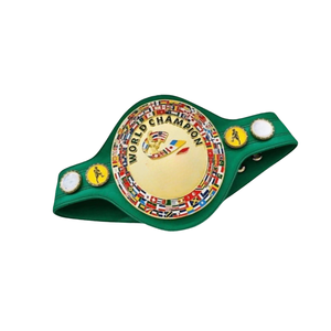 Ceinture de champion du monde, en cuir vert avec motif drapeau, titre de lutte personnalisable, objet de collection de haute qualité - Product Image 6