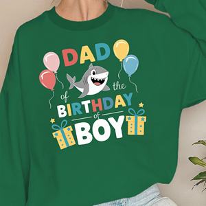 Sudaderas informales con estampado de tiburón DAD para mujer, tela de punto, diseño de cumpleaños para niño - Product Image 1